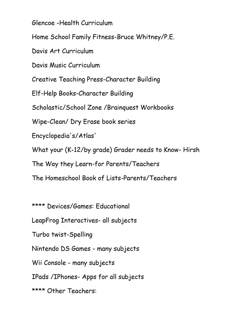 Home School Resources List #4