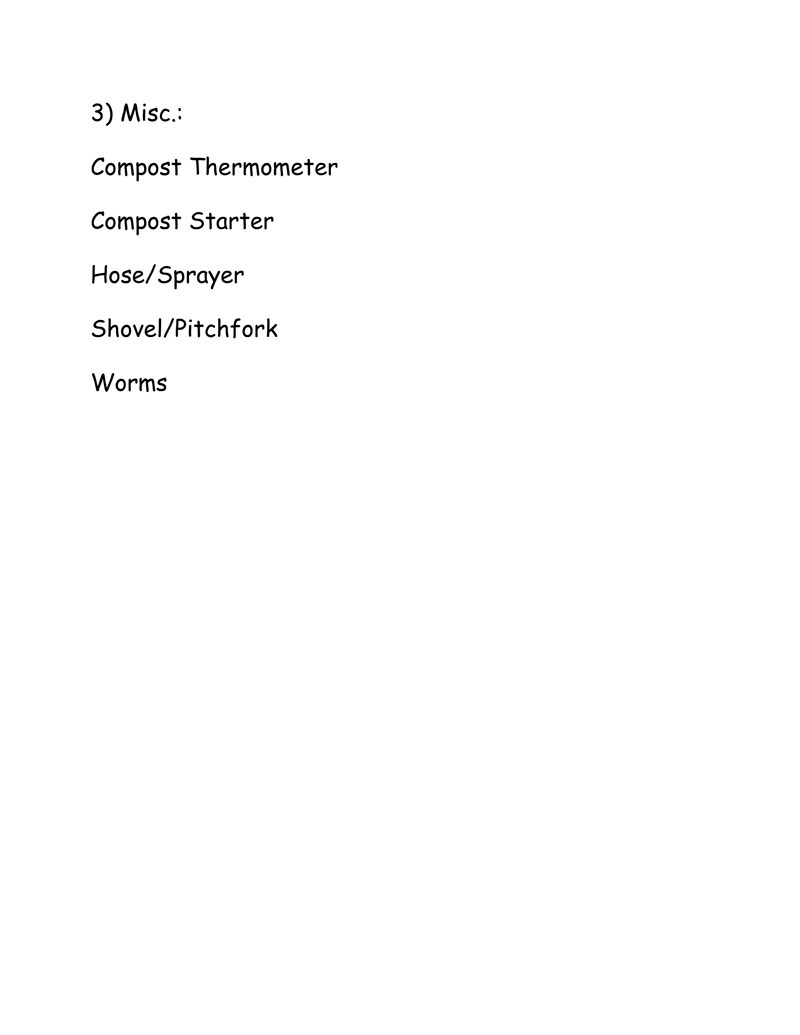 Setting Up A Compost Bin Materials List
