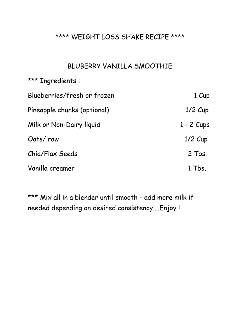 Weight Loss Shake Recipe
